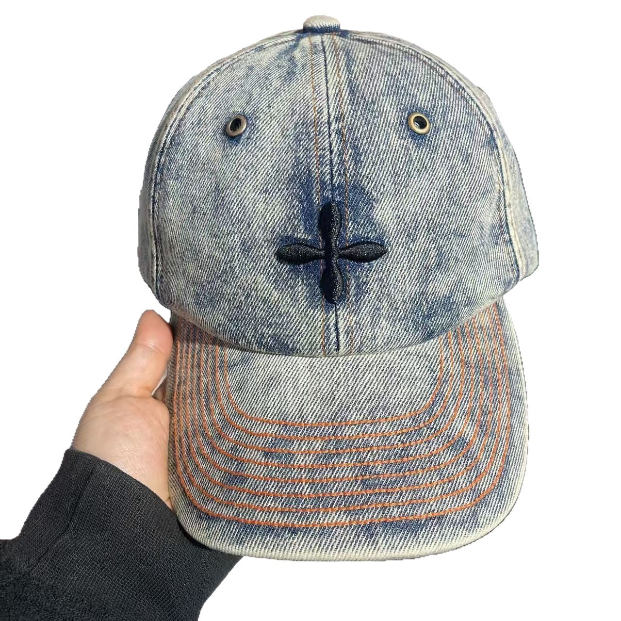 Herren Distressed Denim Baseball Cap Brehn 1784188018