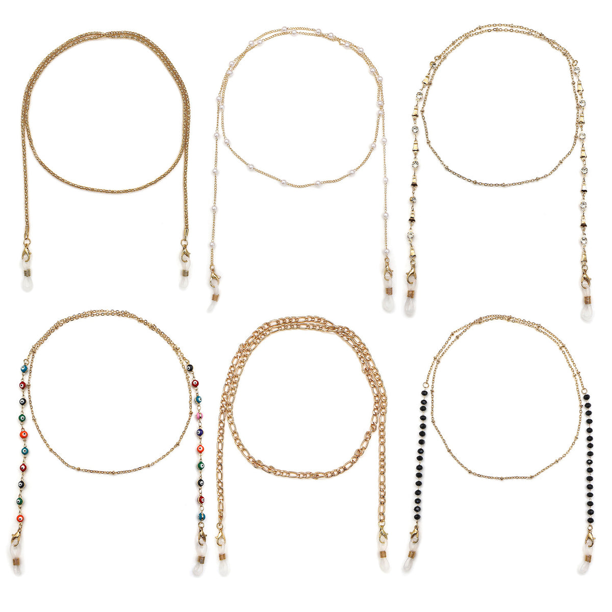 Elegante Kristall Brillen Kette Brehn