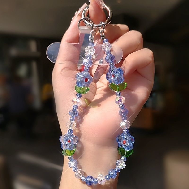Blumige Perlen-Handykette Brehn