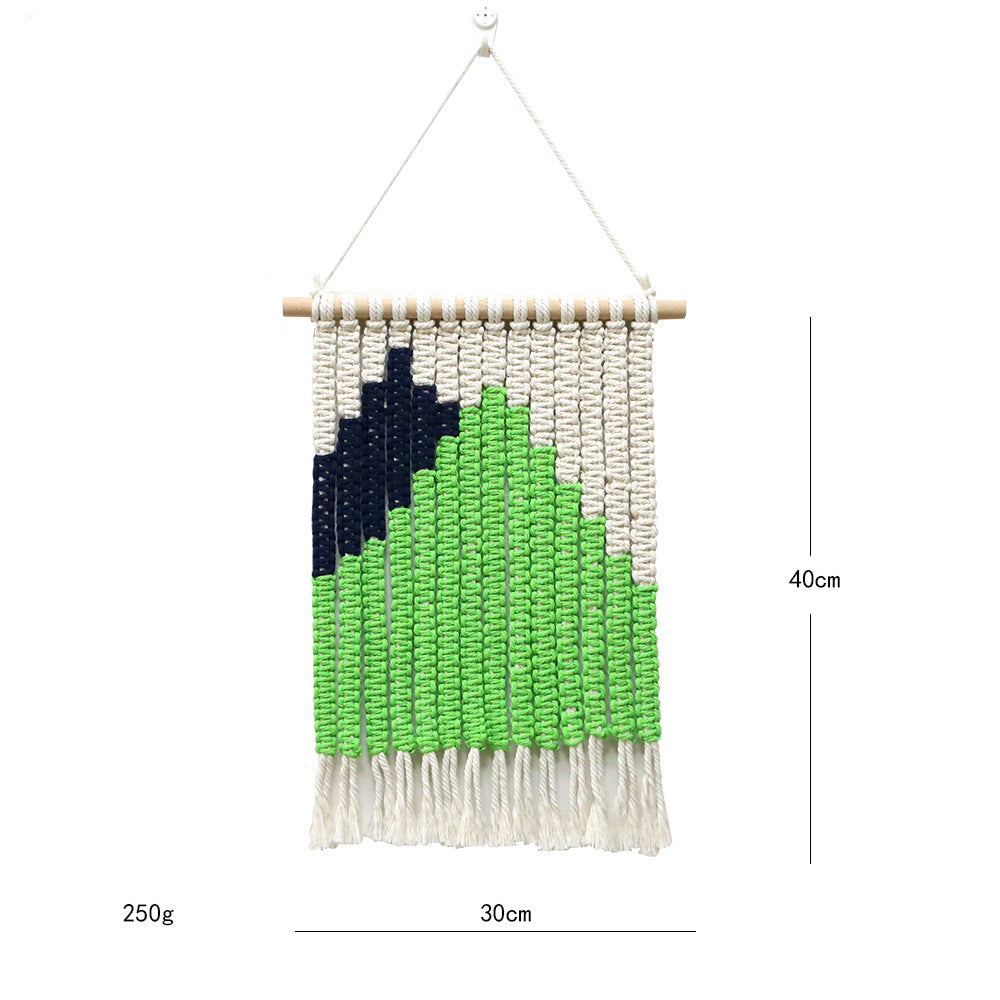 Makramee Wanddekoration mit stilvollem geometrischem Muster