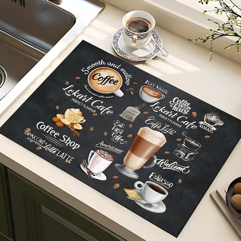 Kaffee-Themen Küchenmatte