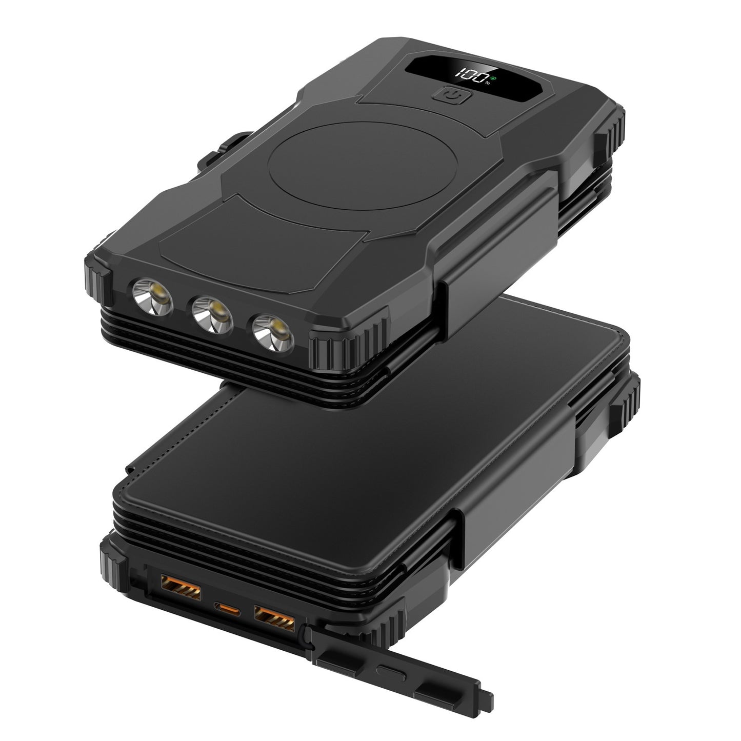 Powerbank mit Solaraufladung und LED-Lichtern Brehn