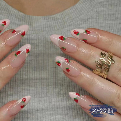 Erdbeer-Themen-Acryl-Nagelkunst-Set
