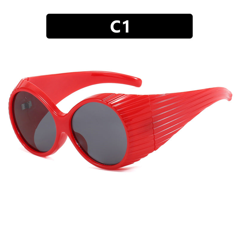 Damen extravagante Sonnenbrille mit geschwungenem Rahmen Brehn