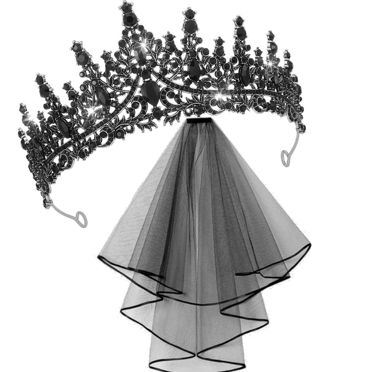 Damen Hochzeit Tiara und Schleier Set Brehn