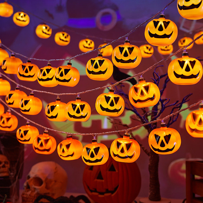 Dekorative Halloween Lichterkette mit Kürbis-Motiven Brehn