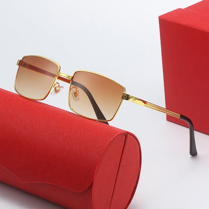 Damen modische quadratische Sonnenbrille mit elegantem Metallrahmen Brehn
