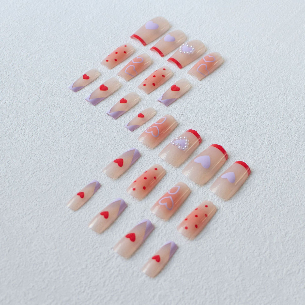 Romantisches Herz-Themen-Nagelkunst-Set