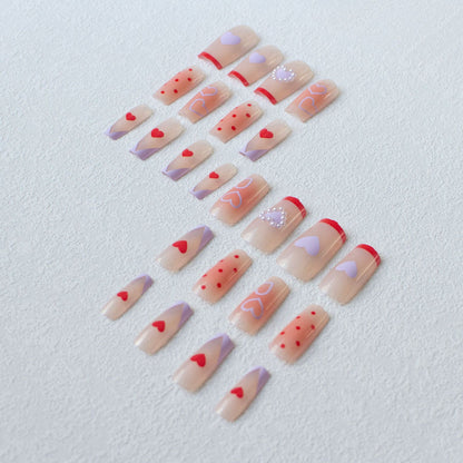 Romantisches Herz-Themen-Nagelkunst-Set