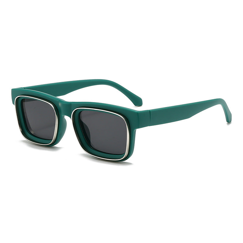 Damen modische quadratische Sonnenbrille mit kontrastierendem Rahmen Brehn