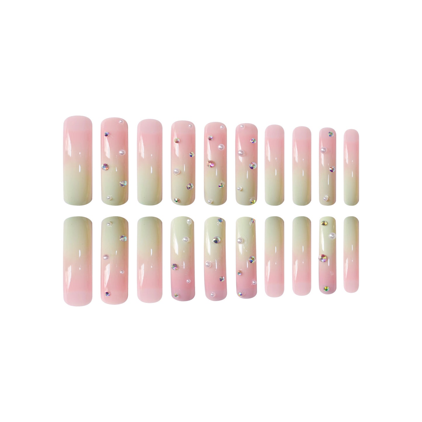 Künstlerische lange press-on Nail Art Brehn