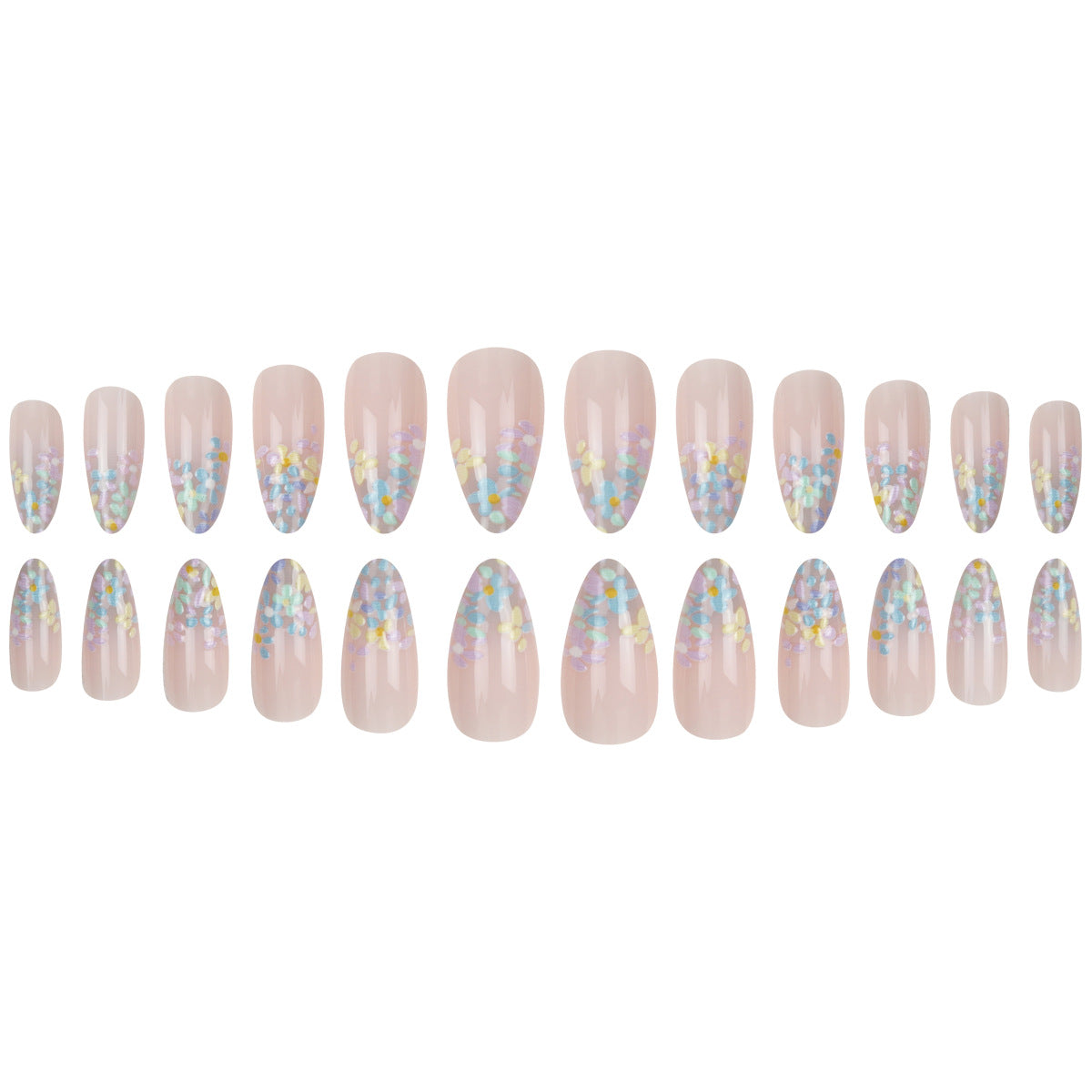 Blumengeschmücktes Press-On-Nagelset Brehn