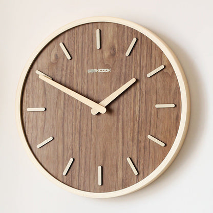 Minimalistische ruhige Holz Wanduhr 12 Zoll