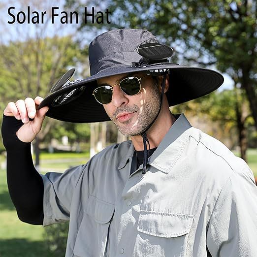 Outdoor-Sonnenhut mit breiter Krempe, integrierter Belüftung, UV-Schutz und Kinnriemen Brehn
