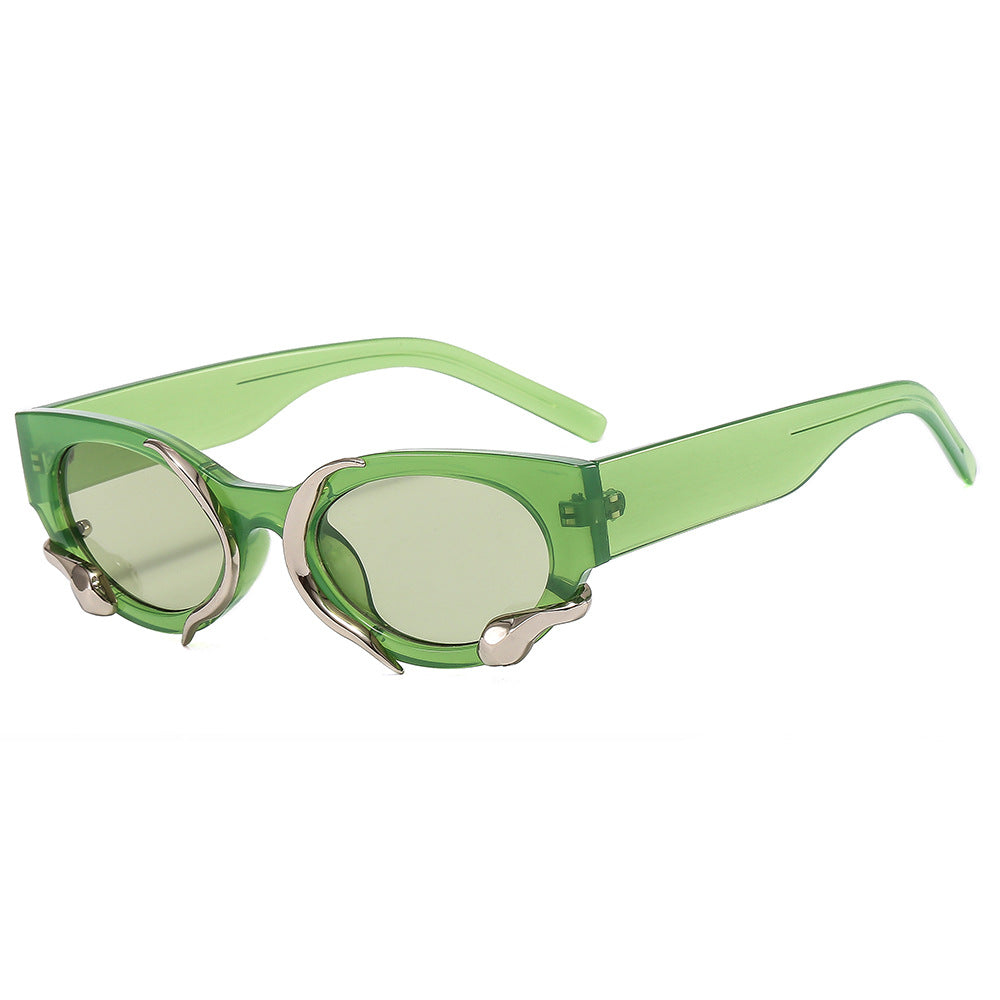 Damen Designer-Sonnenbrille mit einzigartigem, skulpturalem Rahmen Brehn