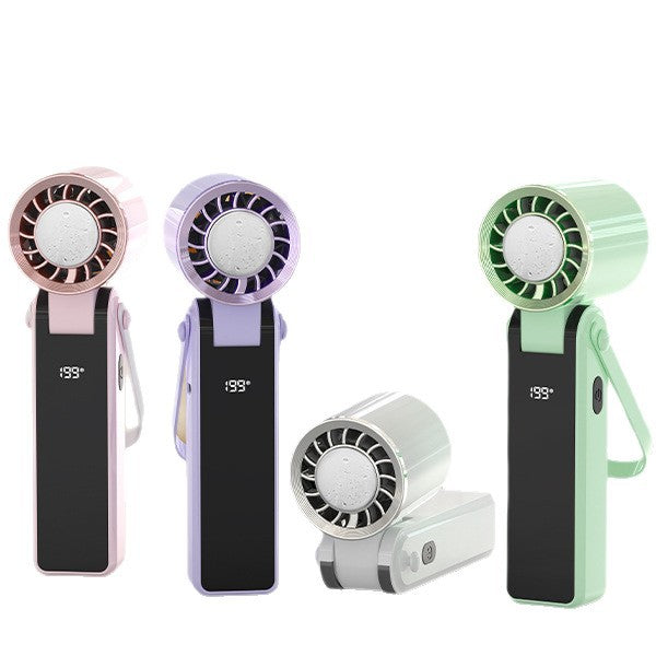 Kühlender kompakter wiederaufladbarer tragbarer Präzisionsluftstromventilator mit LED-Batterieanzeige und verstellbarem Schwenkkopf Brehn