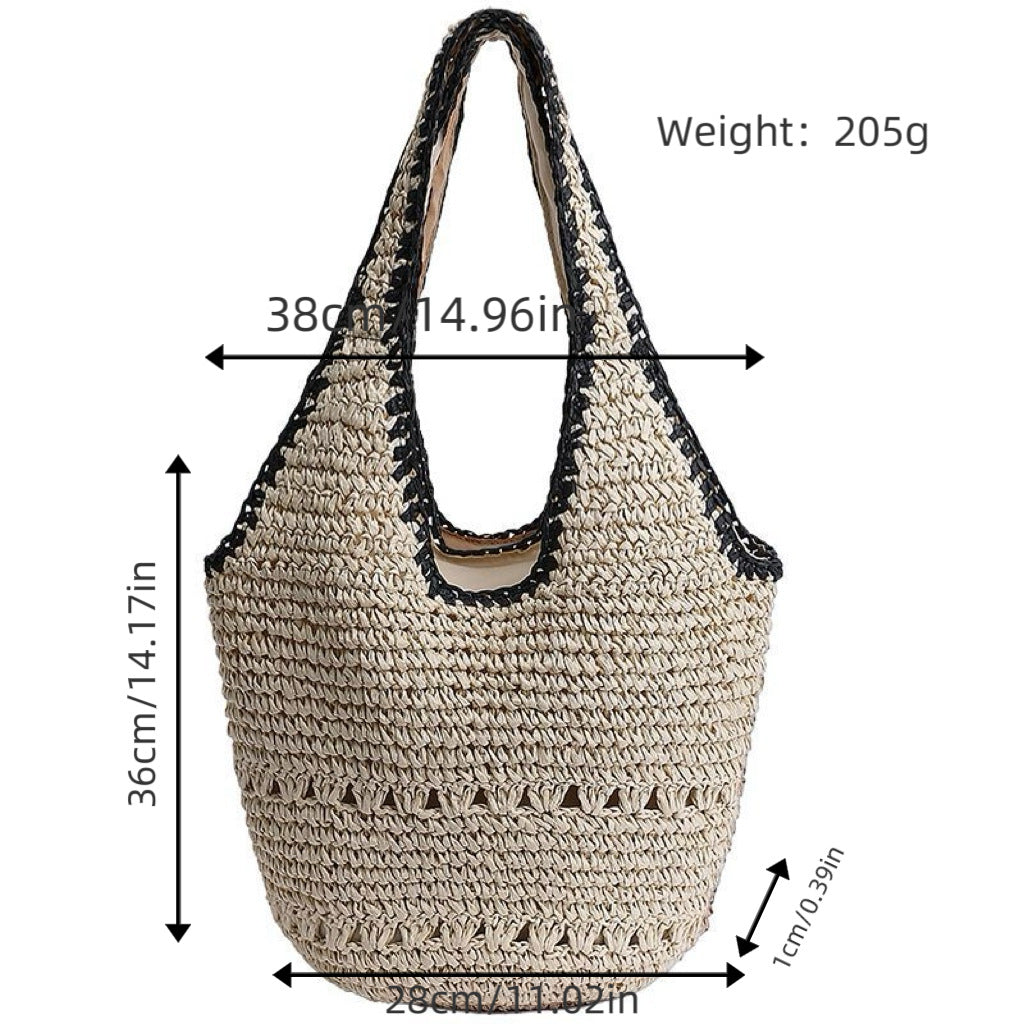 Handtasche Aus Geflochtenem Naturmaterial mit Minimalistischer Struktur Brehn