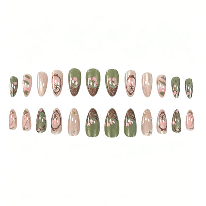 Künstlerische Blumen Press-On Nagelverzierungen Brehn 1789915404