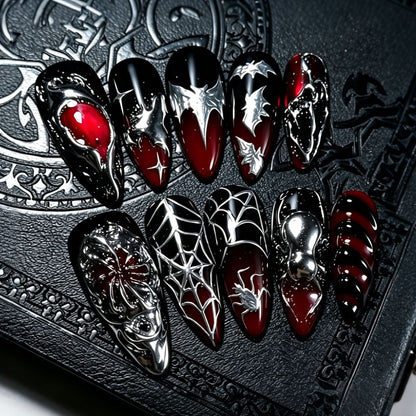 Gothic Halloween-Themen Press-On Nagelkunst Set Brehn
