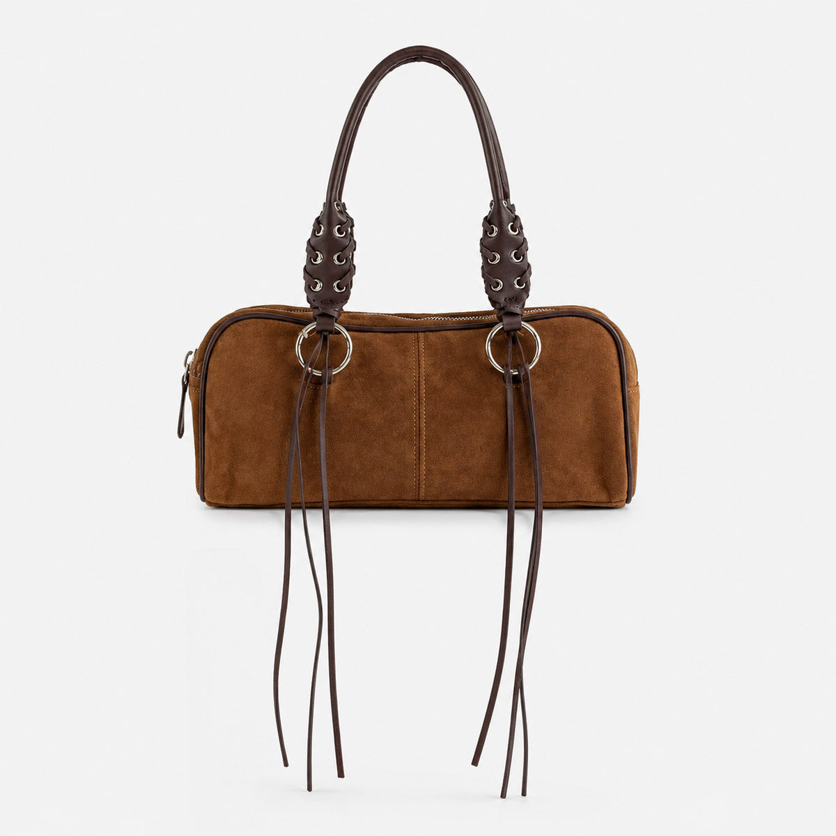 Luxuriöse Lederhandtasche mit geflochtenen Trägern