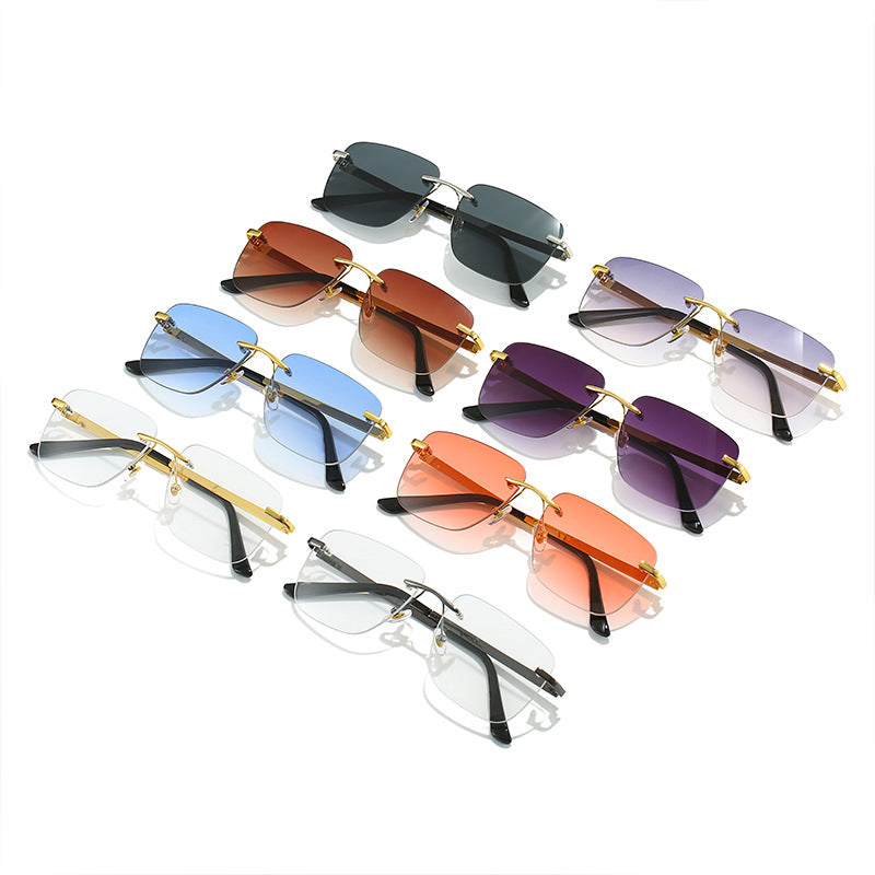 Damen modische rechteckige Halbrahmen-Sonnenbrille mit innovativem Design Brehn
