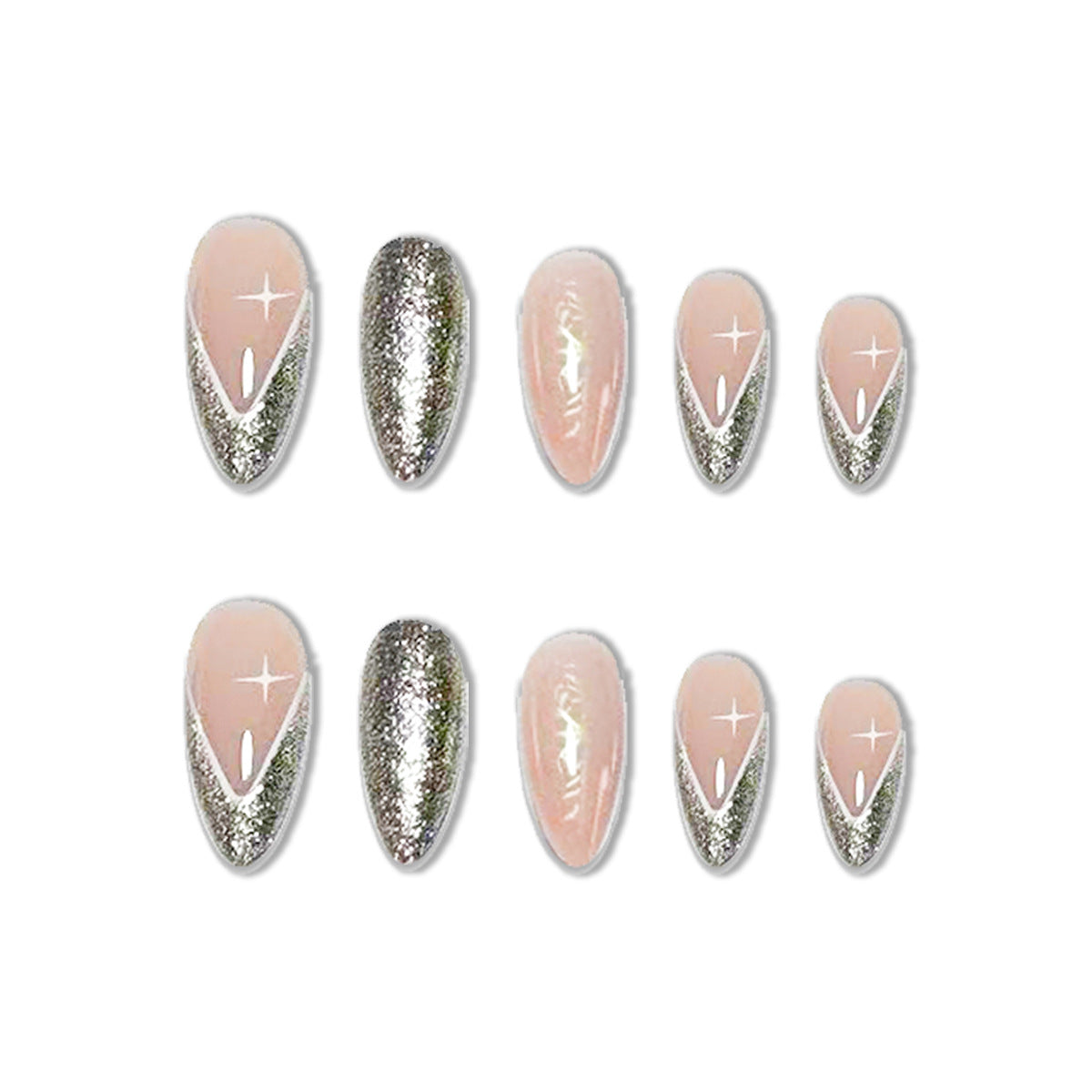 Elegante Stiletto Glitzer Nagelverlängerungen Brehn