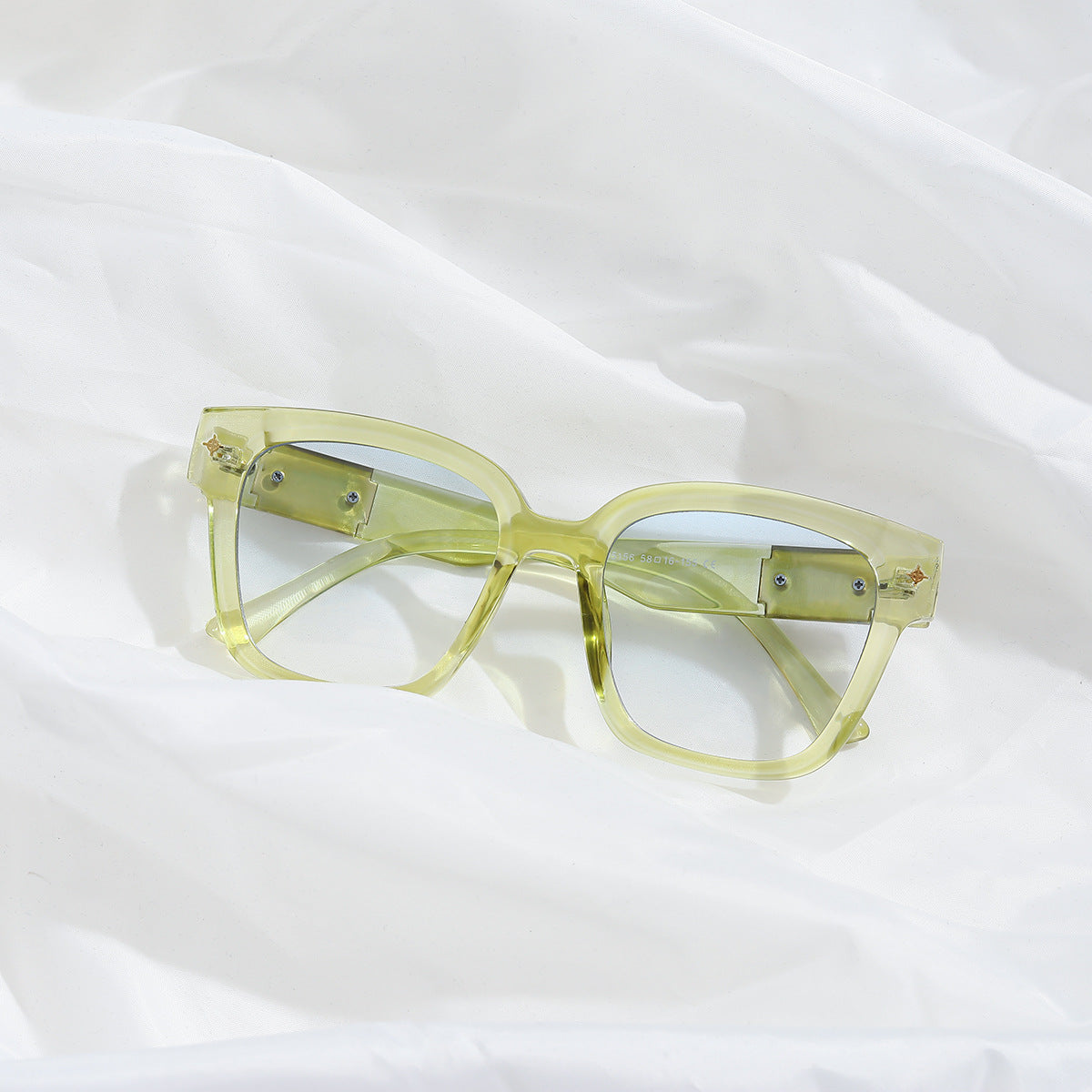 Damen modische quadratische Sonnenbrille mit transparentem Gestell Brehn