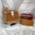 Damen eleganter geflochtener Handtasche mit Holzdeckel Brehn