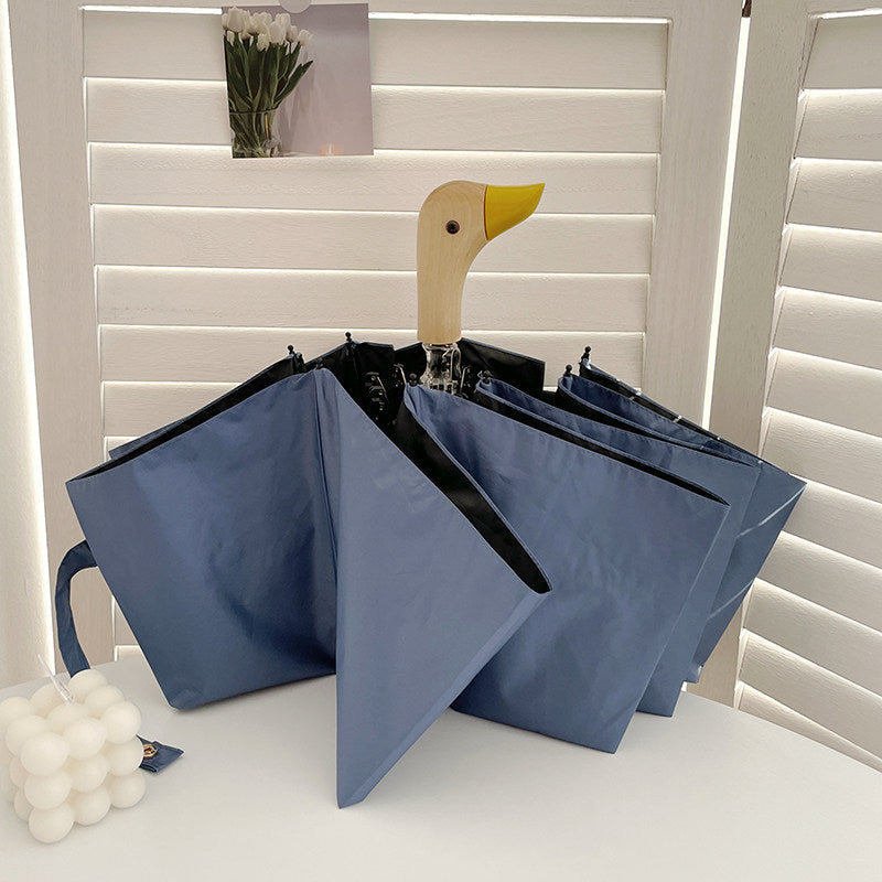 Damen Faltbarer Regenschirm mit einzigartigem Enten-Griff Brehn