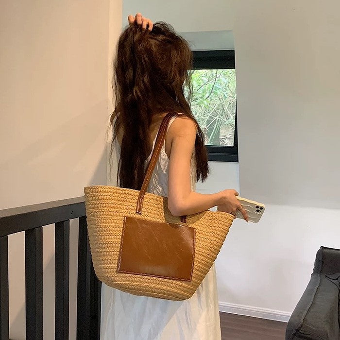 Strandtasche mit Integrierter Ledertasche Brehn