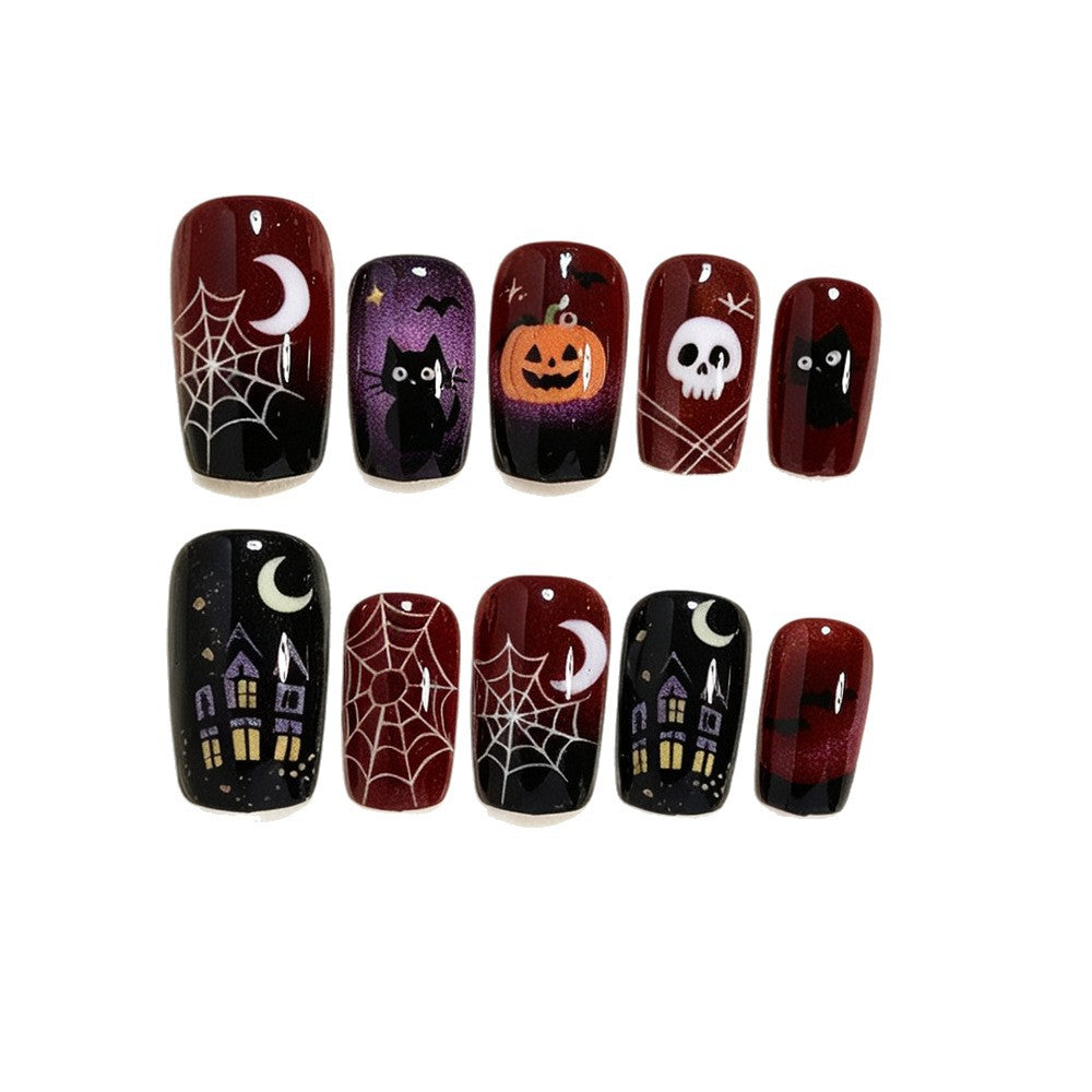 Halloween-Themen Press-On Nagelkunst Brehn