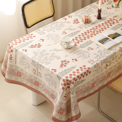 Rechteckige pflegeleichte Tischdecke im floralen Jacquard mit dekorativer Bordüre Brehn