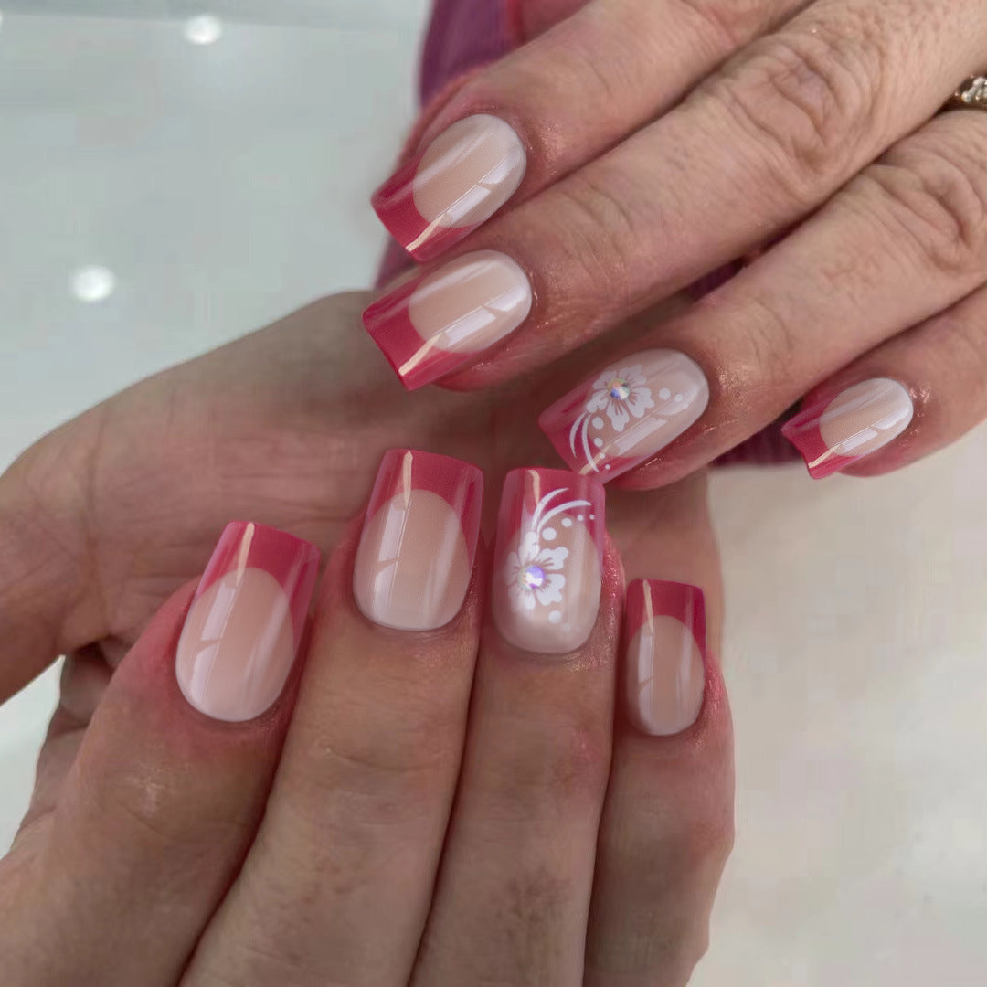 Florale Acryl-Nagelkunst