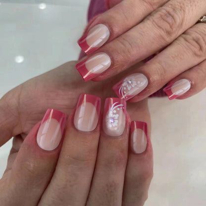 Florale Acryl-Nagelkunst