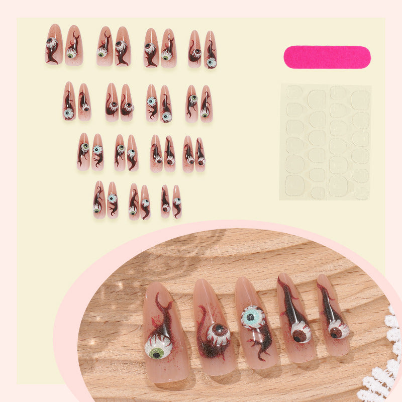 Künstlerisches Halloween Press-On Nagel Set Brehn