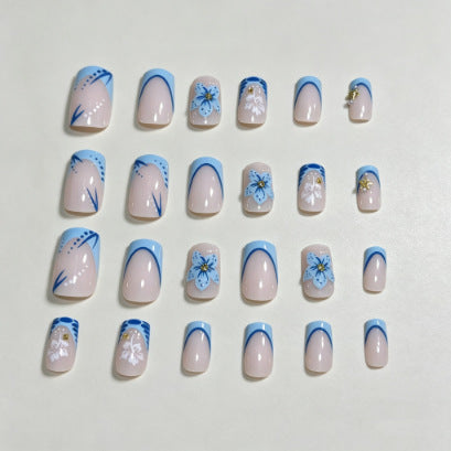 Blumenmuster Press-On Nail Art Brehn
