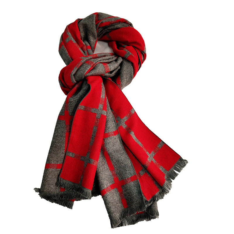 Damen Eleganter und warmer Schal mit geometrischem Muster Brehn