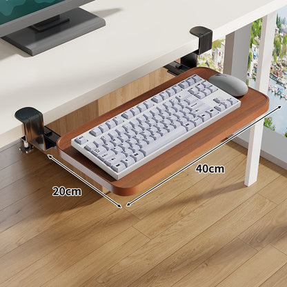 Unter-Desk Herausziehbare Tastaturablage mit Klemmbefestigung und ergonomischer Holzplatte