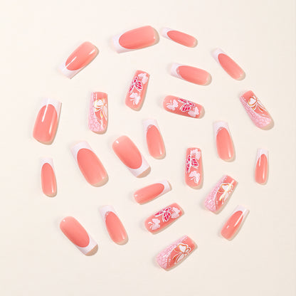 Blumenverzierte Acryl-Nagelverbesserungen Brehn