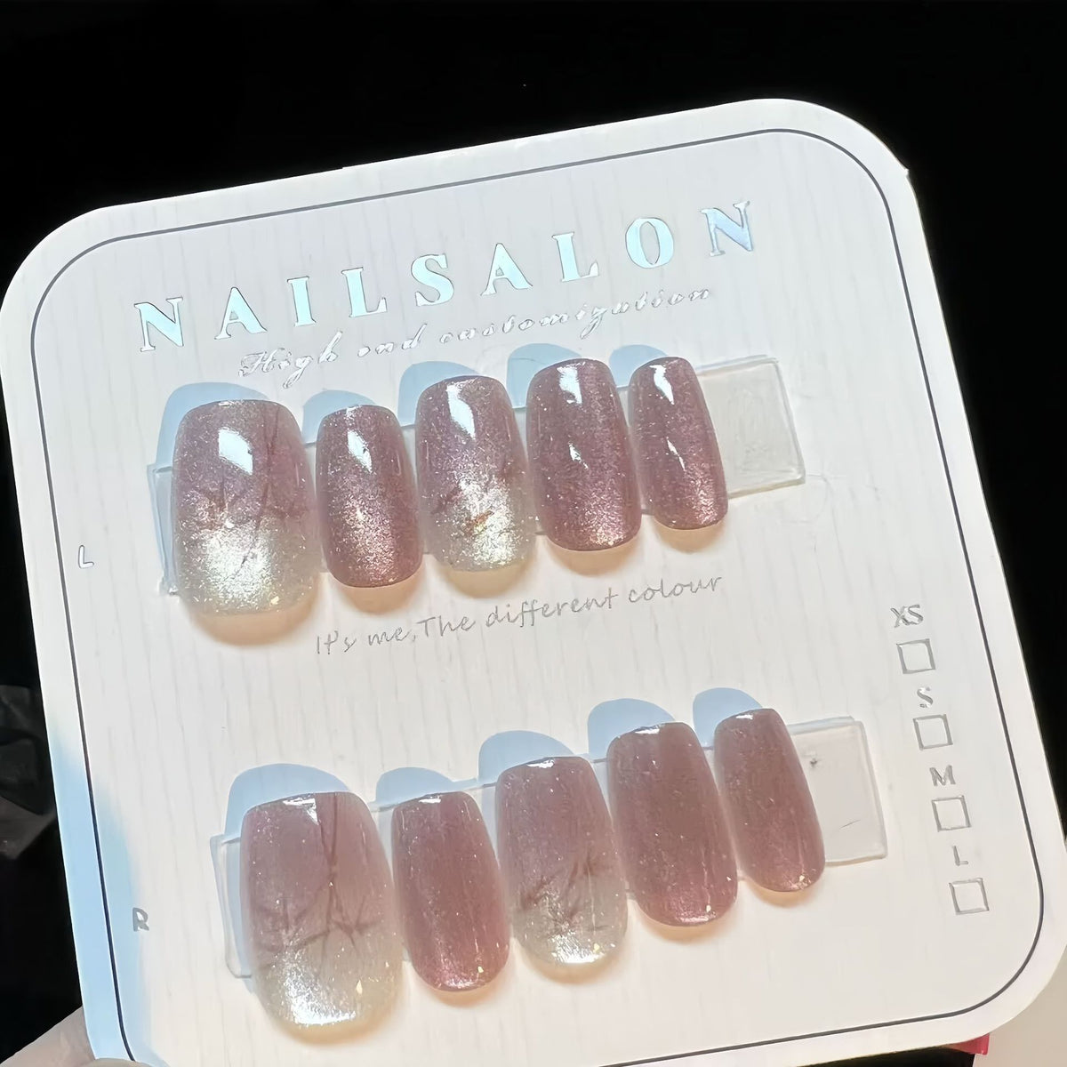 Glänzendes Ombre Press-On Nagelset Brehn