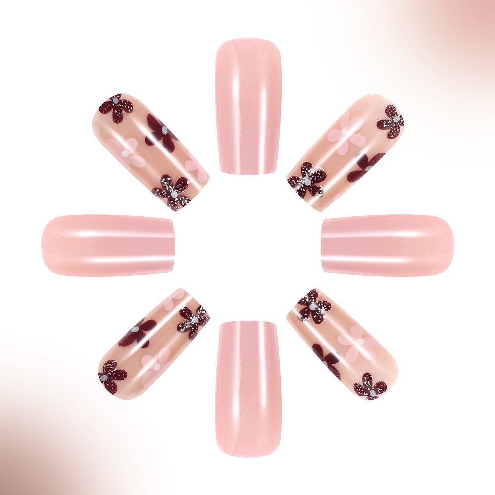 Künstlerisches Floral Gel Nagel Set Brehn