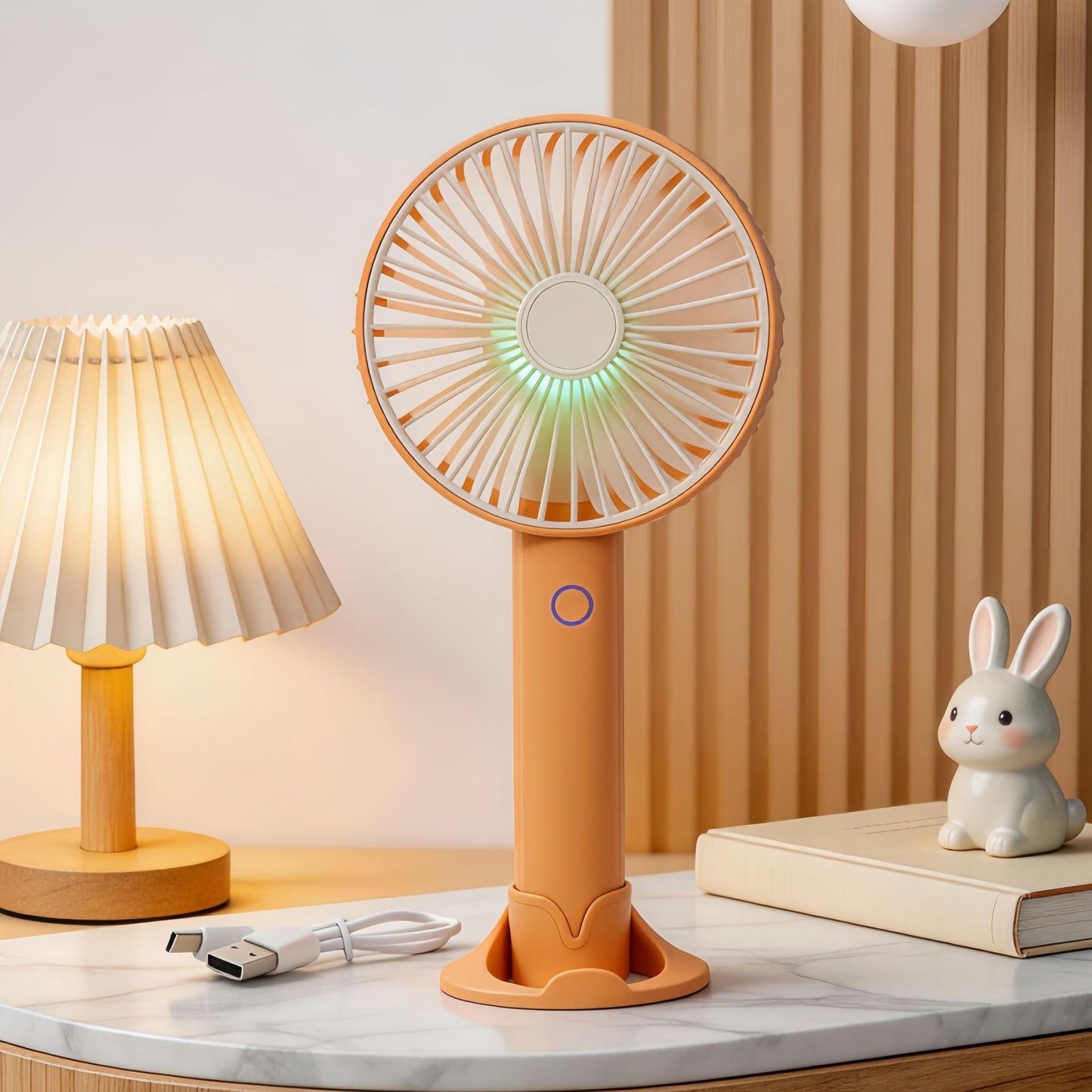 Damen Tragbarer Handventilator mit USB-Ladefunktion und LED-Beleuchtung Brehn