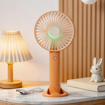 Damen tragbarer Tischventilator mit LED-Beleuchtung und USB-Ladefunktion Brehn