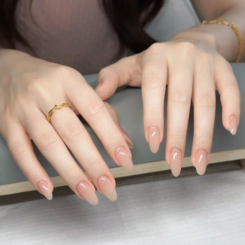 Natürlicher Finish Nude Press-On Nail Set Brehn