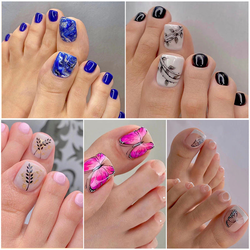 Kunstvolle Fußnagelgestaltung mit Göttlichem Schmetterlingsdesign Brehn