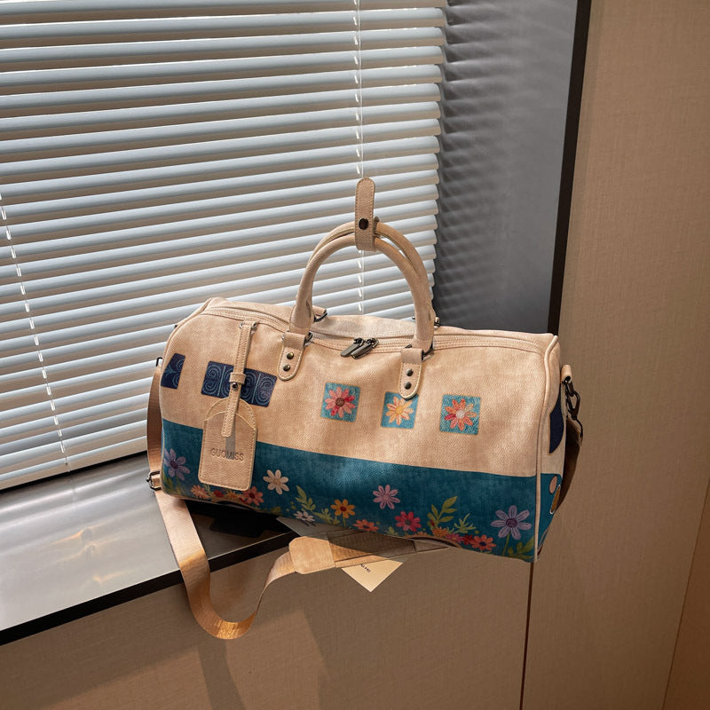 Künstlerische Blumenmuster Wochenendtasche