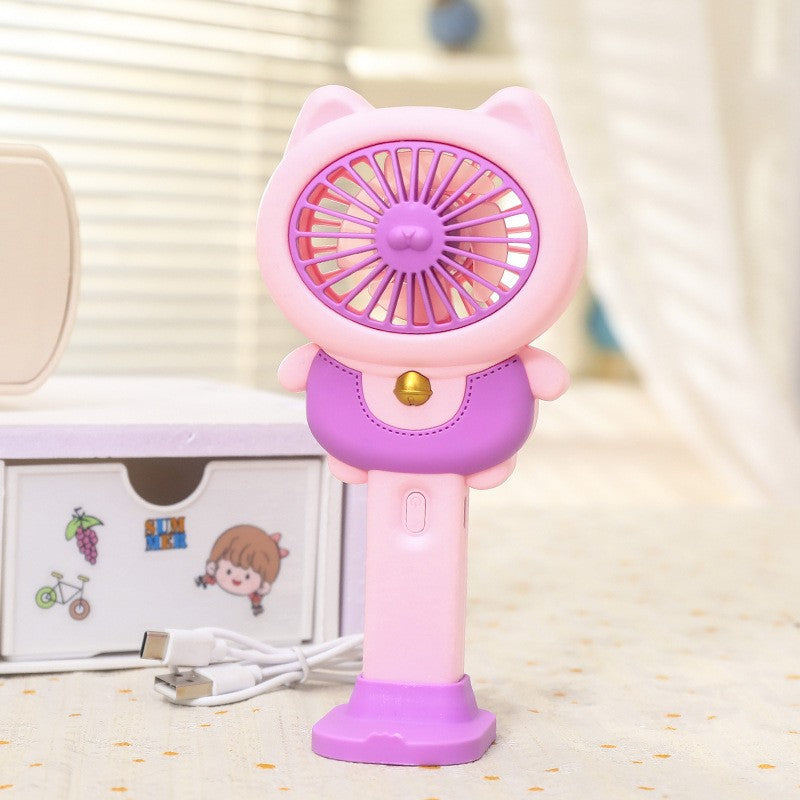 Frauen Tragbarer Mini Handventilator mit Tierohren und USB-Ladefunktion Brehn