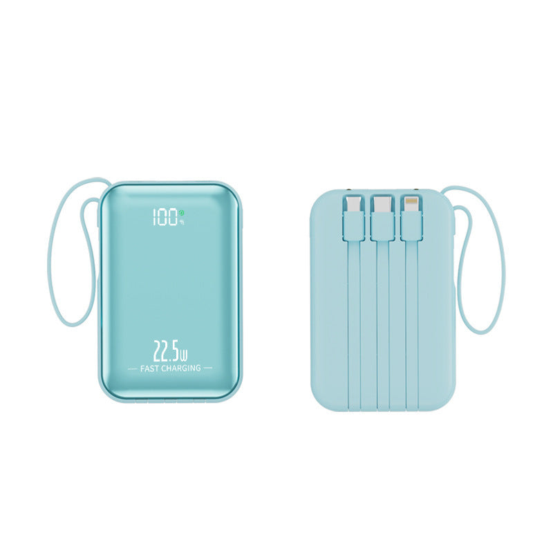 Tragbare Powerbank mit Schnellladung und integriertem Kabelsystem Brehn