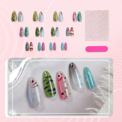 Künstlerische Marineleben Press-On Nagelkunst Brehn