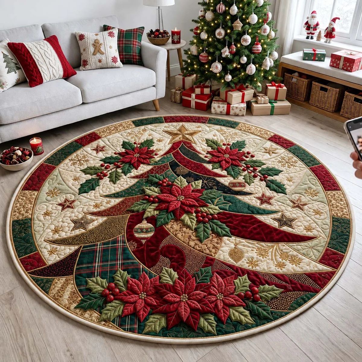 Runder Weihnachtsbaum Teppich